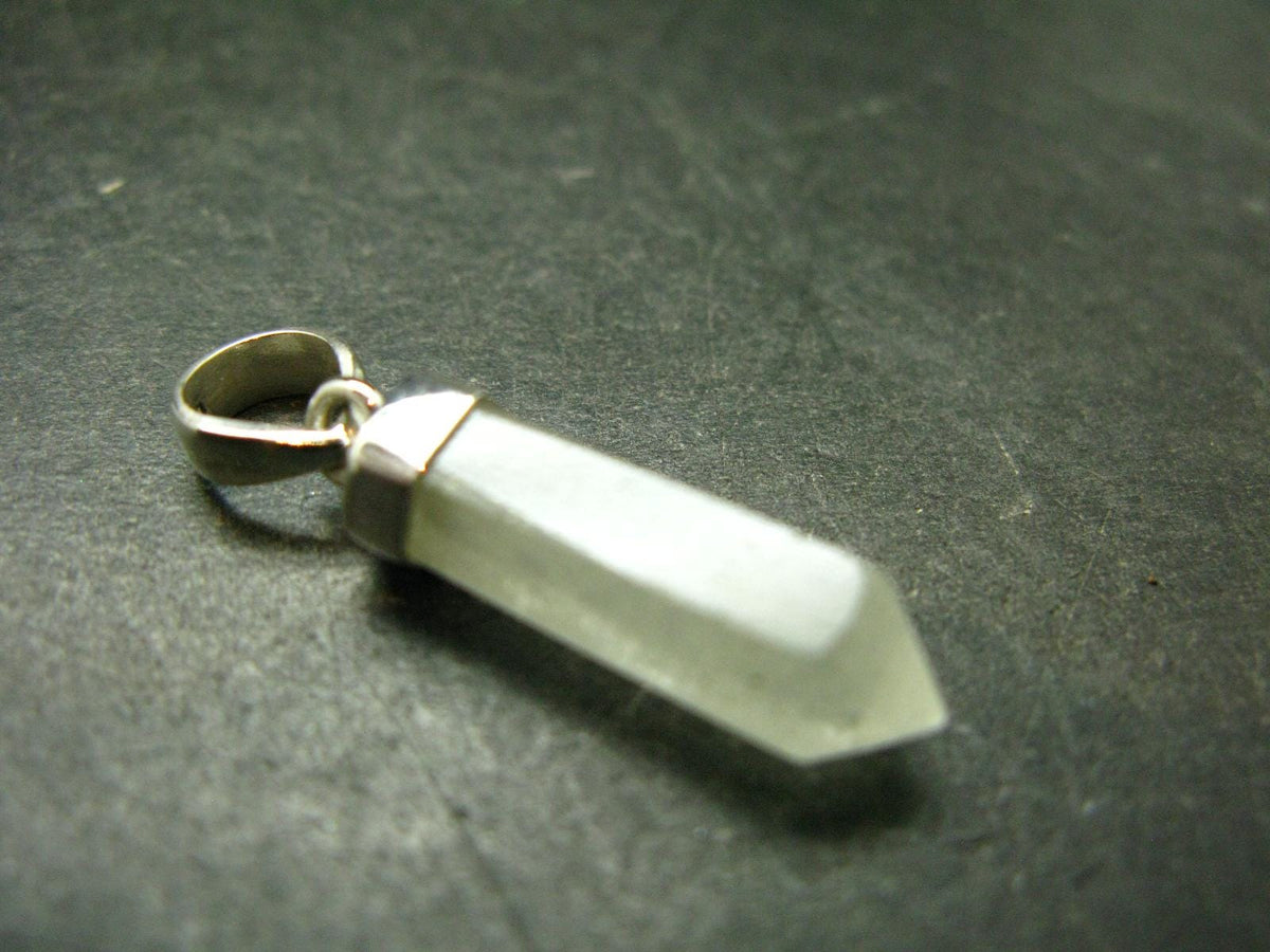 Gem Libyan Desert Glass Tektite Pendant Sterling Silver from Libya - 1.2" - 2.34 Grams