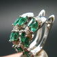 Gem Emerald Faceted Earrings In Sterling Silver - 1.45 Carats