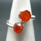 Fire Opal Silver Ring From Mexico - 2.09 Grams - Adjustable size