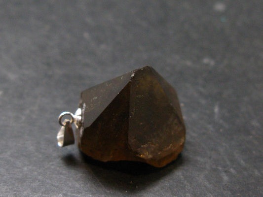 Natural Unheated Citrine Crystal Silver Pendant from Congo - 8.14 Grams
