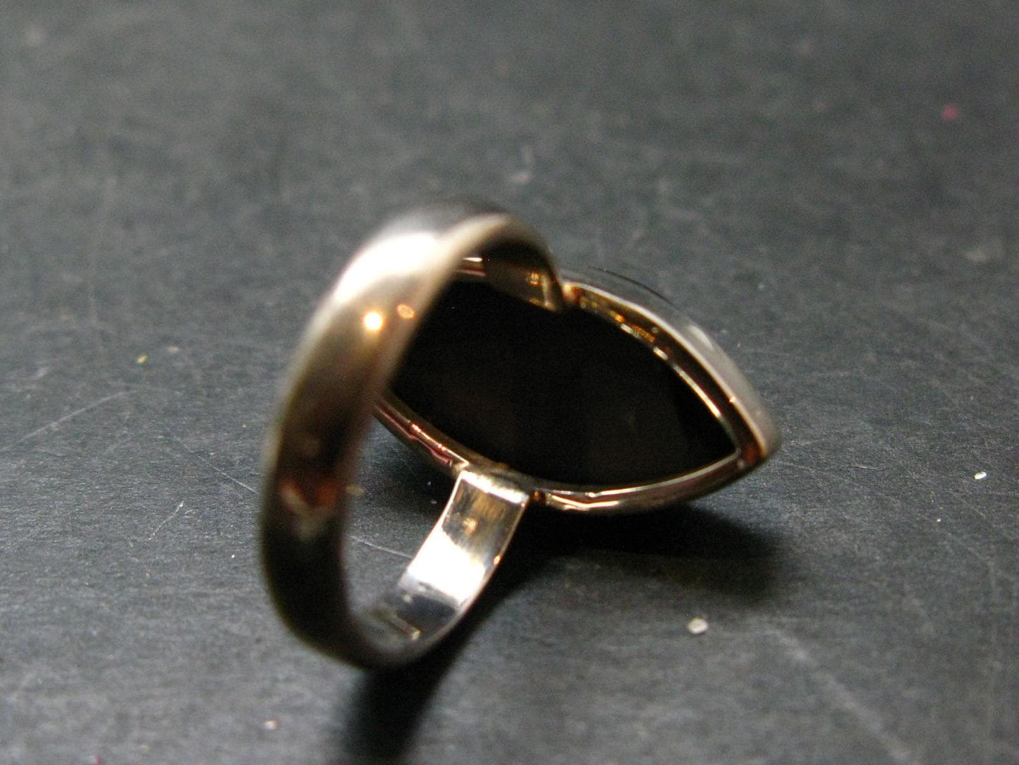 Unpolished Elite Shungite Silver Ring from Russia - Size 6 - 4.52 Grams