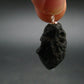 Tibetan Black Tektite Silver Pendant From Tibet - 1.1" - 5.74 Grams