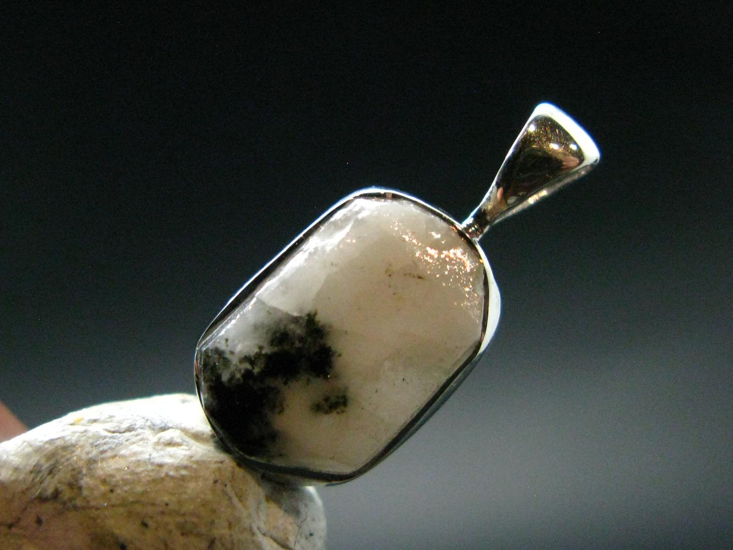 Phenakite Phenacite Crystal Silver Pendant From Russia - 0.7" - 1.27 Grams