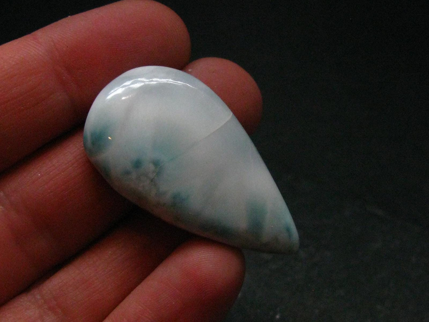 Top Grade Larimar Cabochon From Dominican Republic - 1.5"