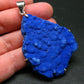 Royal Blue Rough Azurite Sterling Silver Pendant - 3.0" - 42.09 Grams