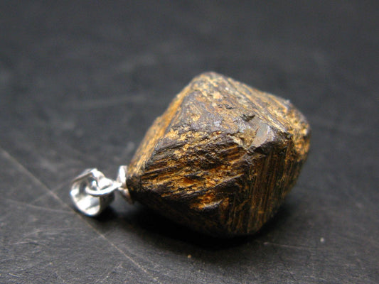 Magnetite Crystal Silver Pendant From Bolivia - 0.9" - 7.69 Grams