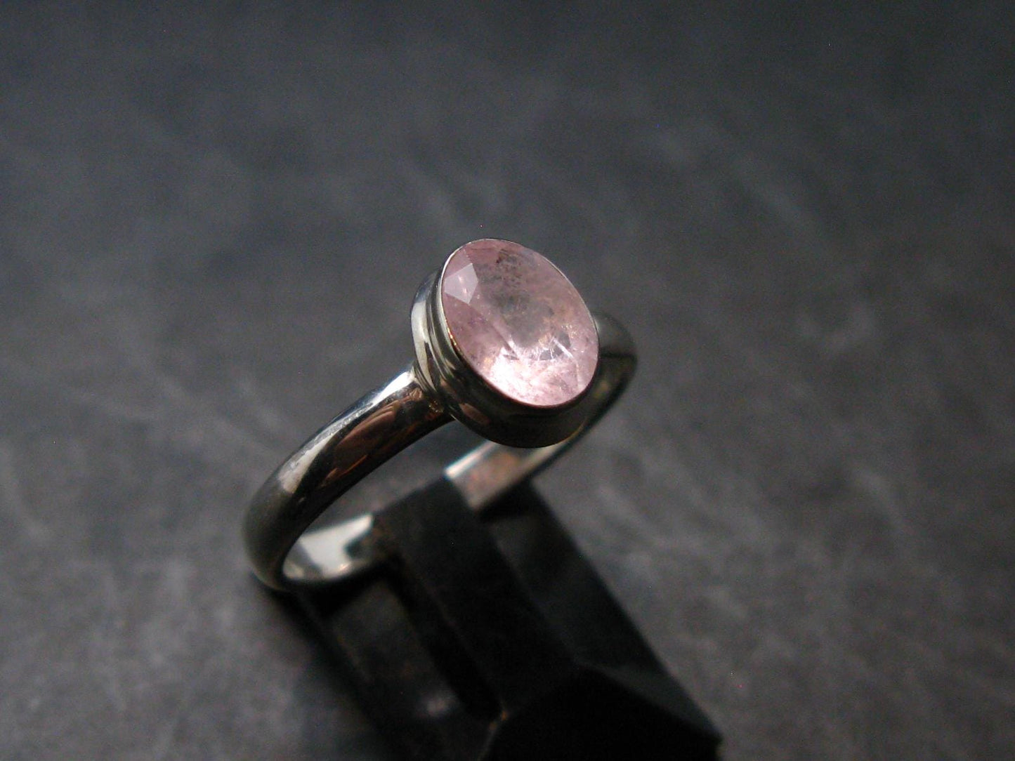 Pink Beryl!! Amazing Natural Faceted Morganite Silver Ring From Brazil - Size 8 - 2.72 Grams