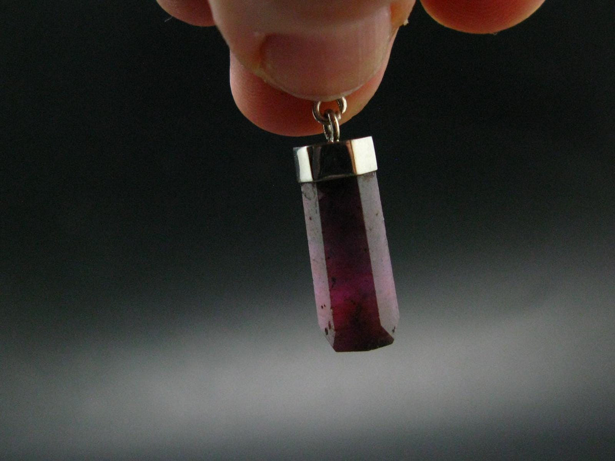 Ruby Silver Pendant from India - 1.3" - 3.09 Grams