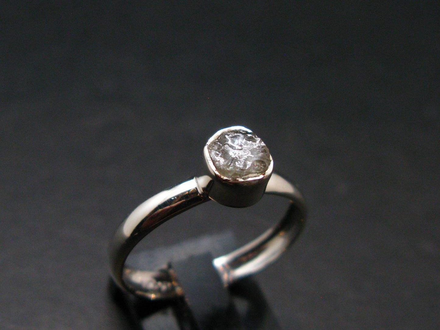 Green Herderite Silver Ring From Brazil - 1.68 Grams - Size 7