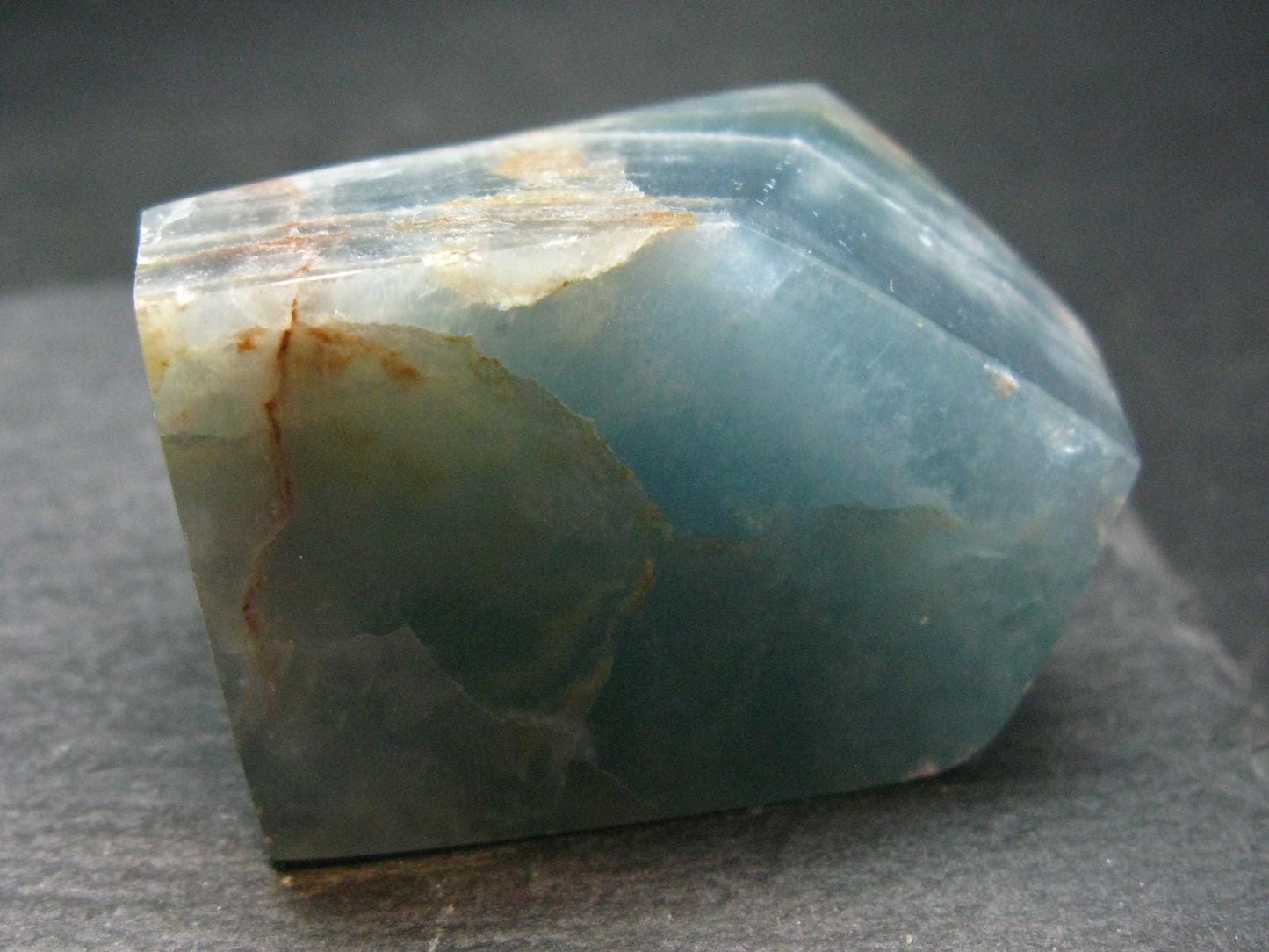 Aquatine Blue Calcite Tumbled Stone from Argentina - 1.7"- 67.40 Grams