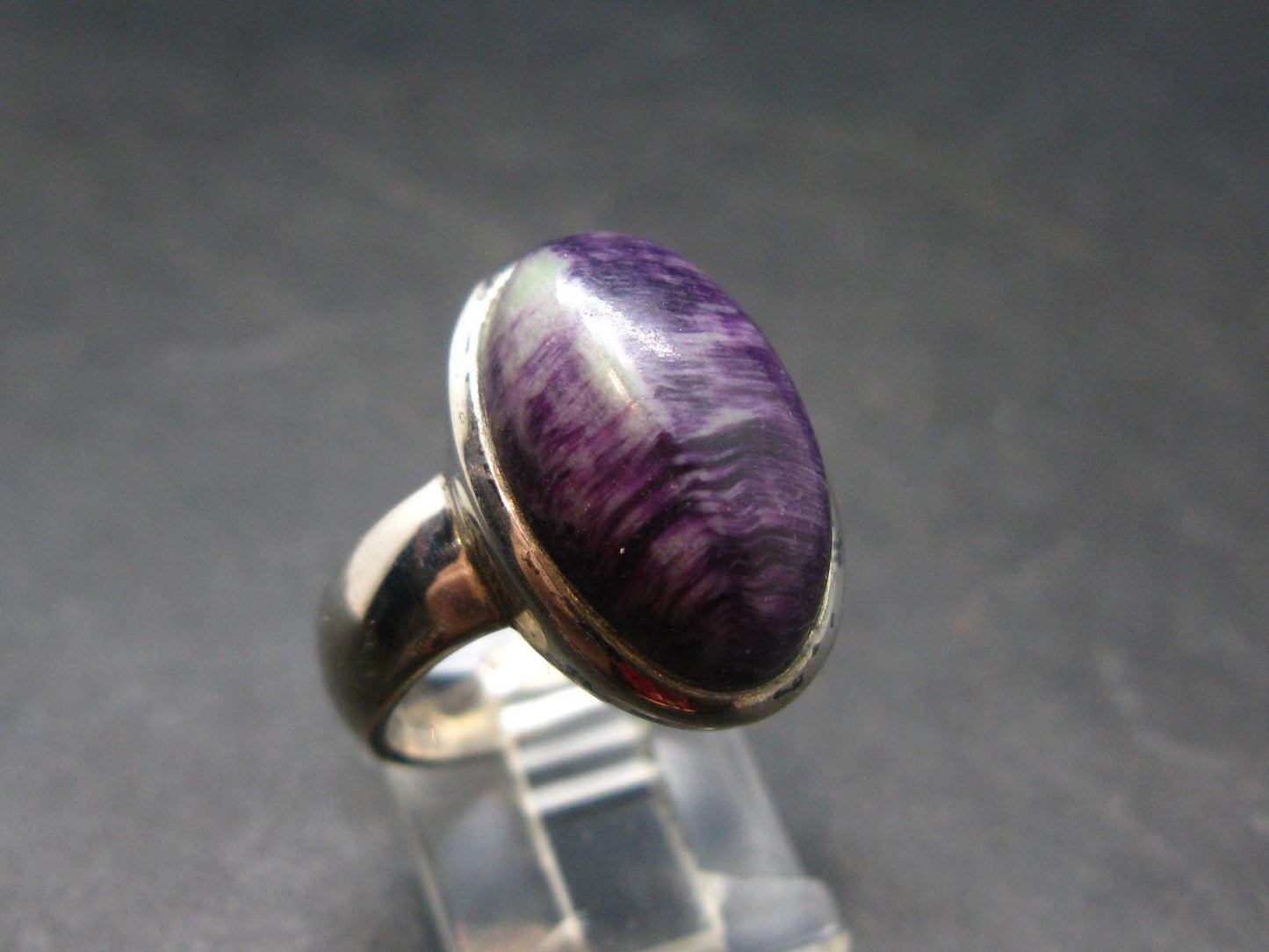 Very Rare Kammererite Chrome Clinochlore Silver Ring from Turkey - Size 8