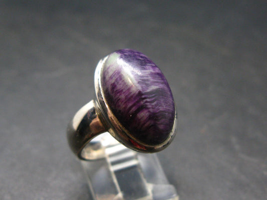 Very Rare Kammererite Chrome Clinochlore Silver Ring from Turkey - Size 8