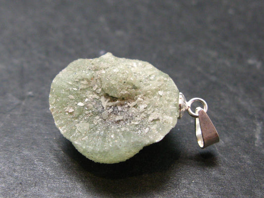 Very nice Prehnite Silver Pendant from Mali - 1.0"