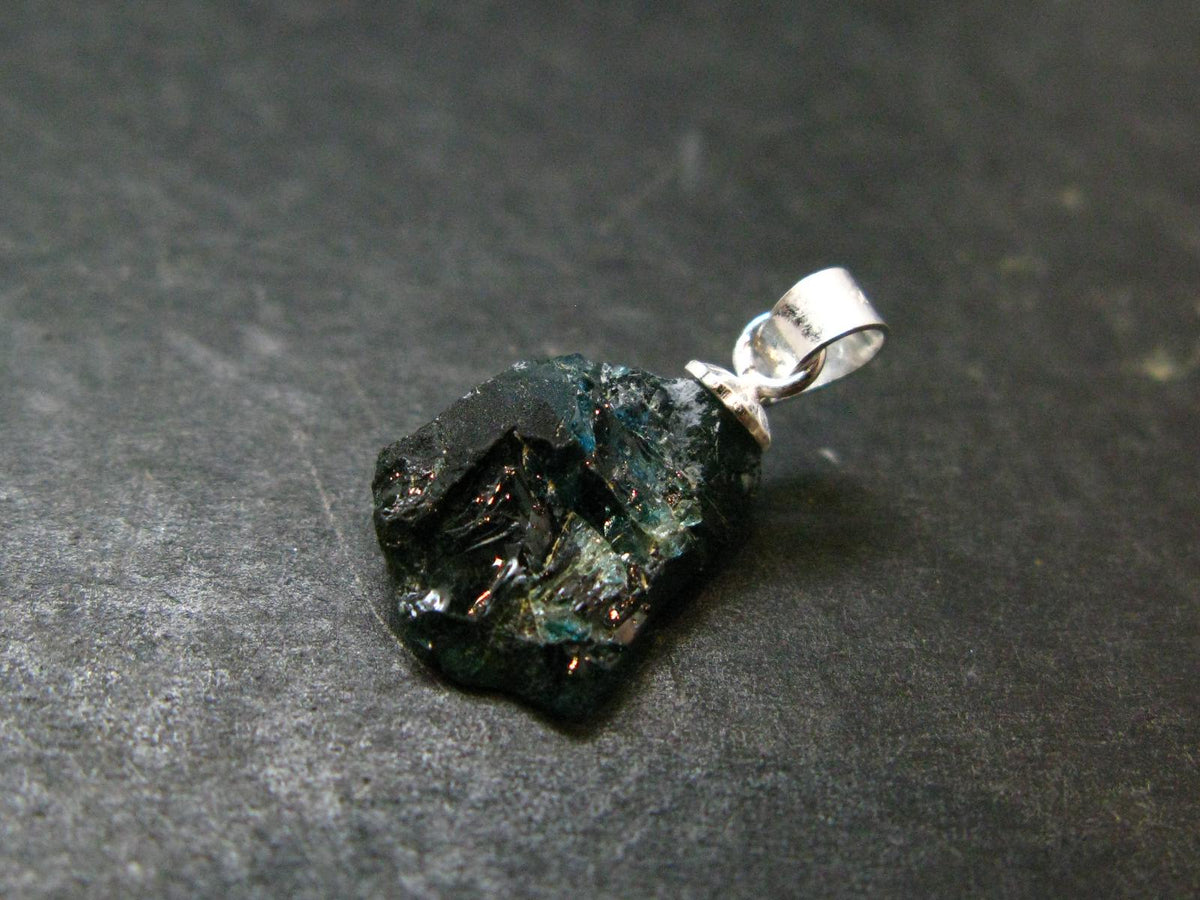 Blue Lazulite Silver Pendant From Pakistan - 0.8" - 1.03 Grams