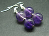 Natural Rich Purple Color Amethyst Beads Dangle Shepherd Hook Earrings from Brazil