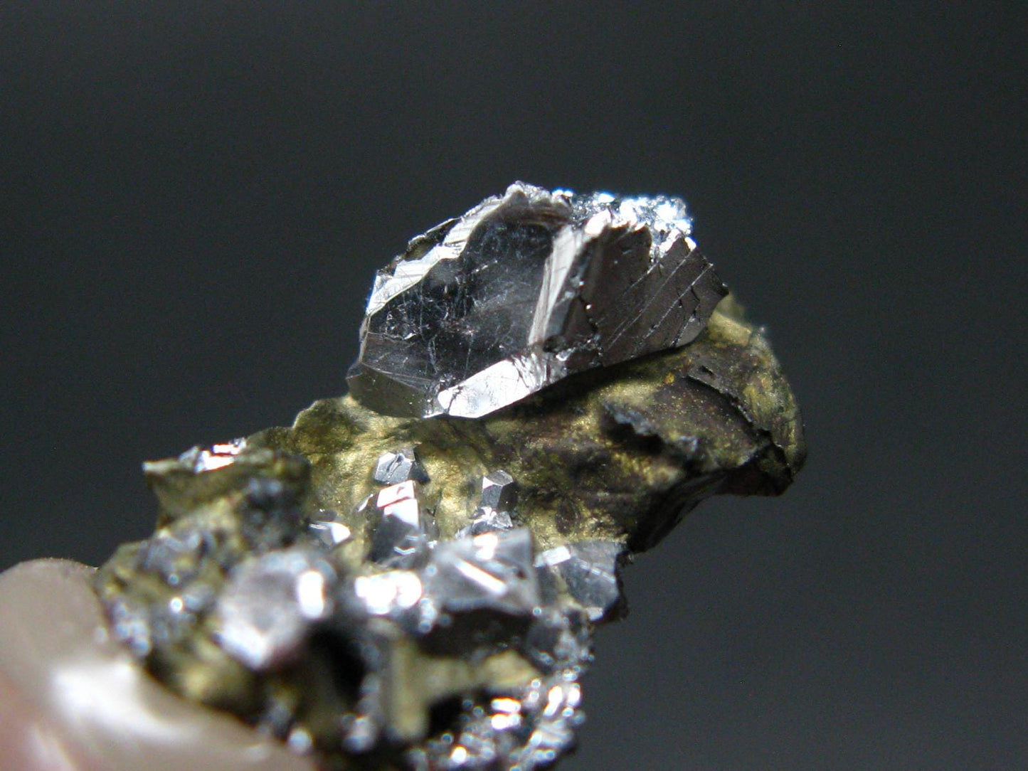 Sperrylite Crystal On Matrix From Russia - 1.3" - Huge 8mm Crystal