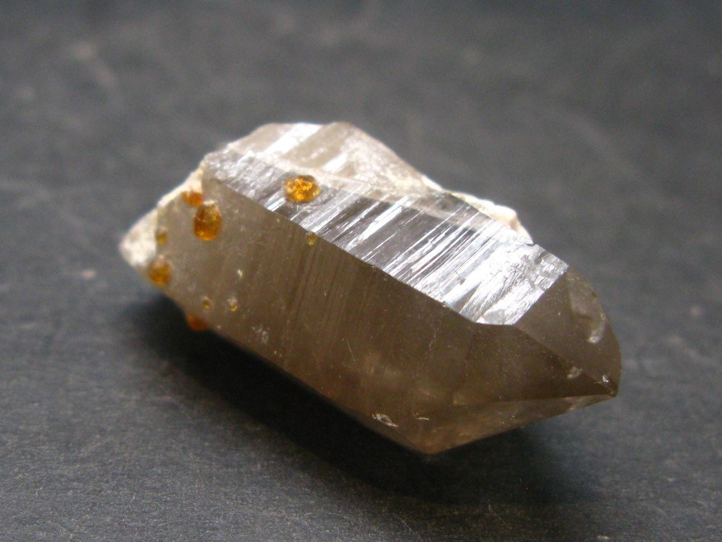 Spessartine Spessartite Garnet On Smoky Quartz Crystal From China - 1.3" - 8.43 Grams