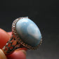 Larimar AAA Quality Sterling Silver Ring - Size 8.25 - 4.67 Grams