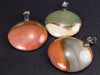 Lot of 3 Natural Multicolored Polychrome Jasper Pendant from Madagascar