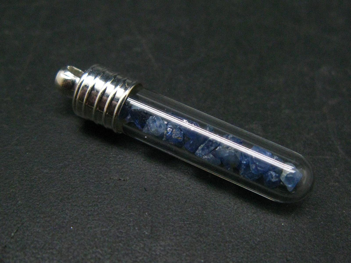 Rare Gem Benitoite Bottle Pendant From USA - 1.3"