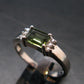 Moldavite Tektite Silver Ring from Czech Republic - Size 8.75 - 2.95 Grams