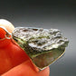 Moldavite Tektite Silver Clover Pendant from Czech Republic - 1.4" - 6.66 Grams