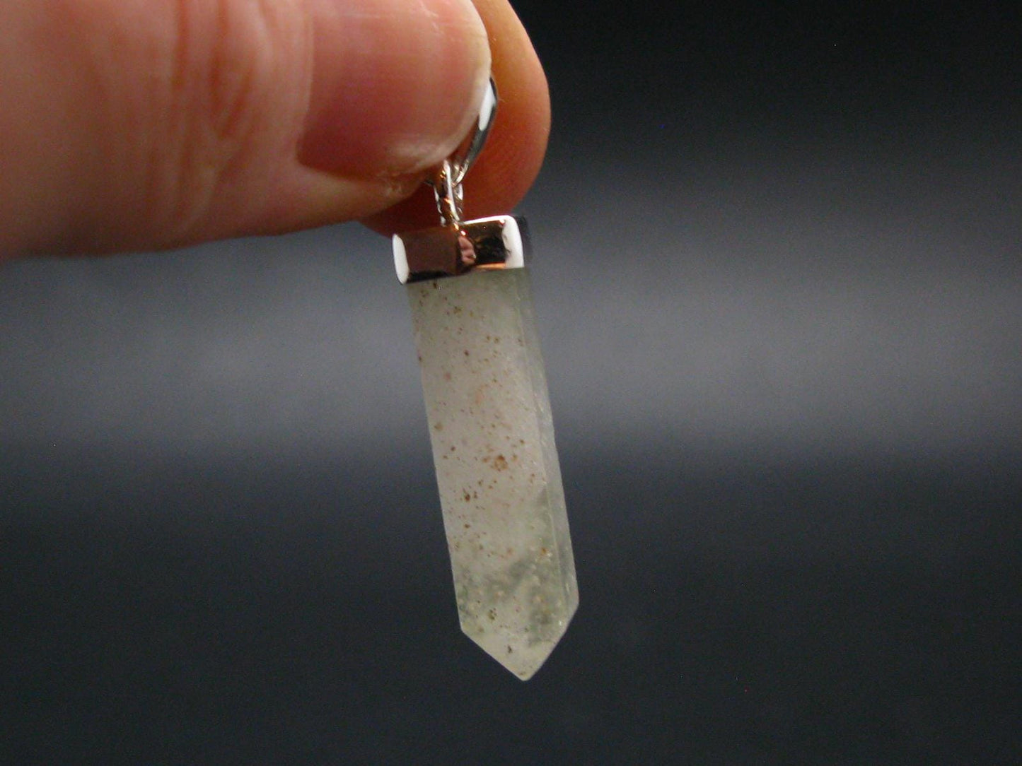Gem Libyan Desert Glass Tektite Pendant Sterling Silver from Libya - 1.4" - 2.81 Grams