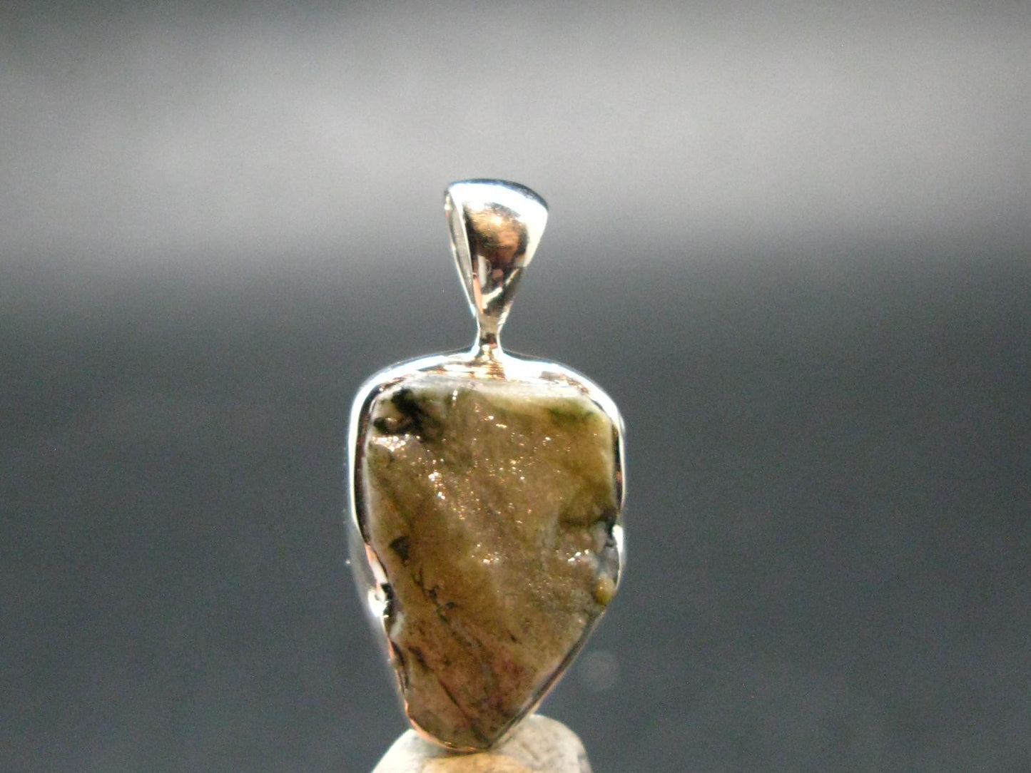 Phenakite Phenacite Crystal Silver Pendant From Brazil - 1.1" - 3.12 Grams