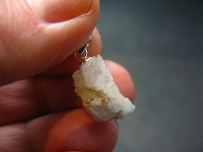 Extremely Rare Rough Beryllonite Crystal Silver Pendant from Afghanistan - 0.8" - 5.80 Carats