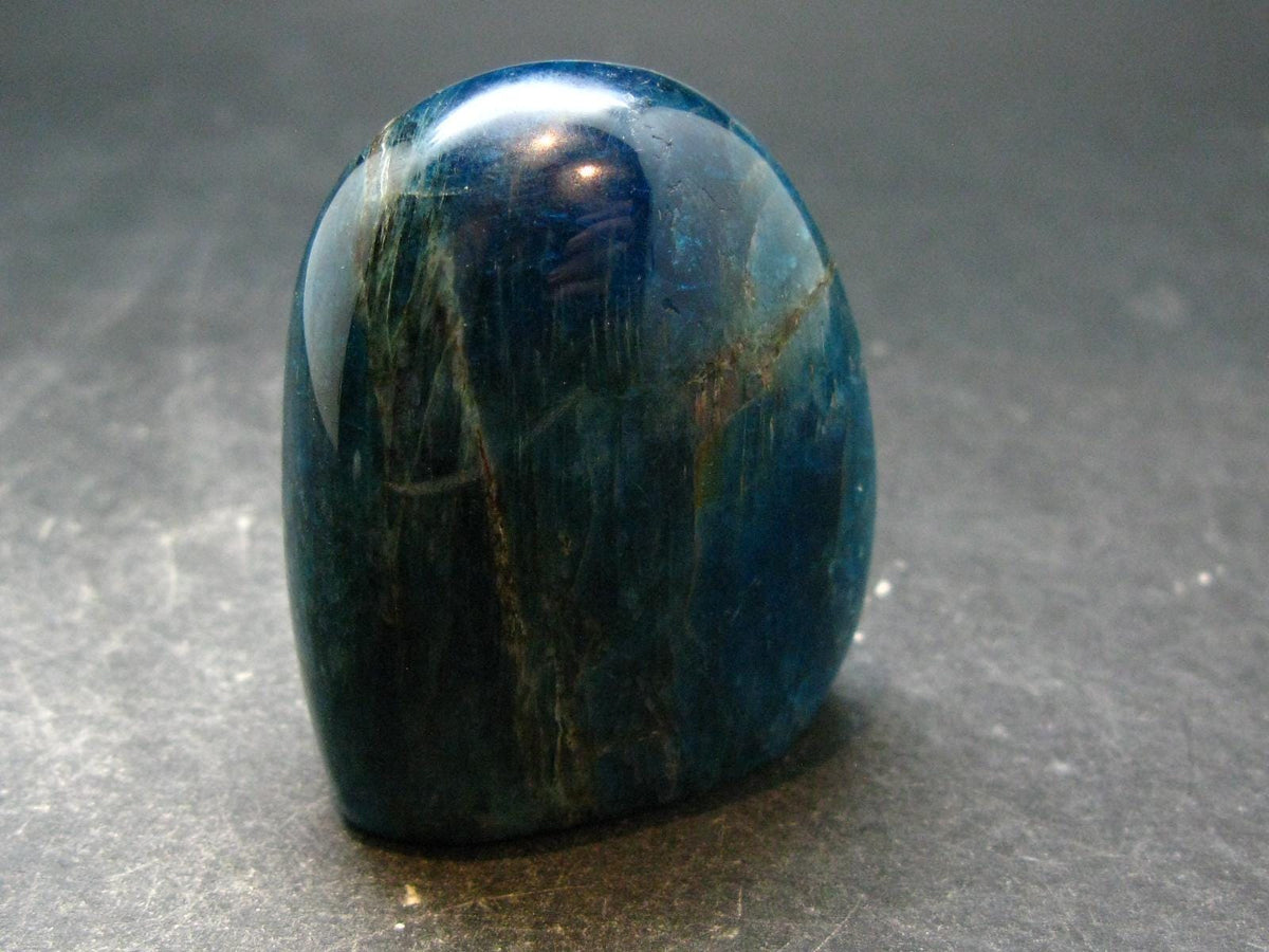 Neon Blue Apatite Tumbled Stone from Madagascar - 116.51 Grams - 1.9"