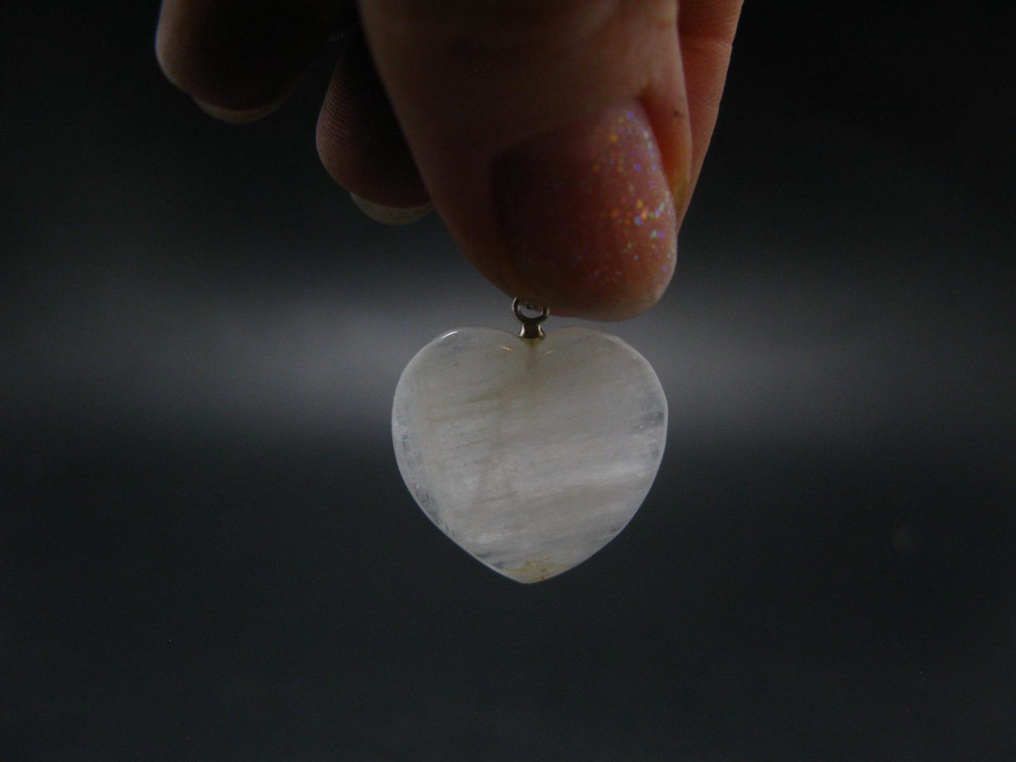 Very Rare SS Cryolite Heart Pendant From Greenland - 1.0" - 4.22 Grams