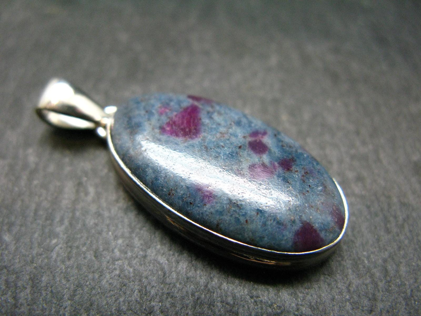 Ruby & Kyanite Silver Pendant From India - 8.22 Grams