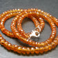 Gem Hessonite Orange Garnet Necklace Beads From Canada - 17"
