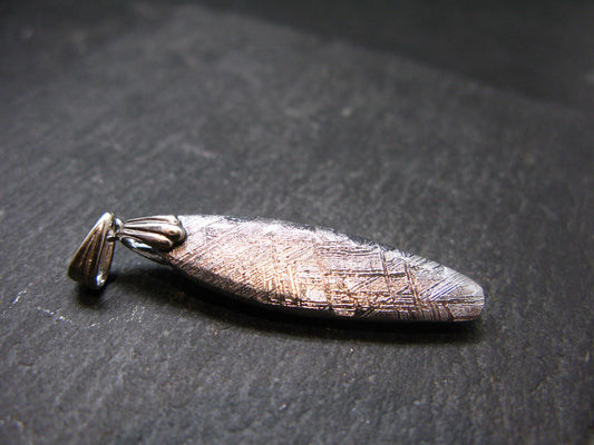 Muonionalusta Meteorite Silver Pendant from Sweden - 1.8" - 6.8 Grams