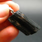 Black Tourmaline Schorl Silver Pendant From Brazil - 1.2"
