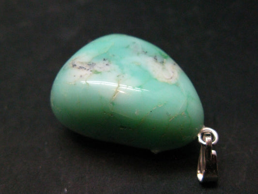 Chrysoprase Silver Pendant From Australia - 1.4" - 10.40 Grams