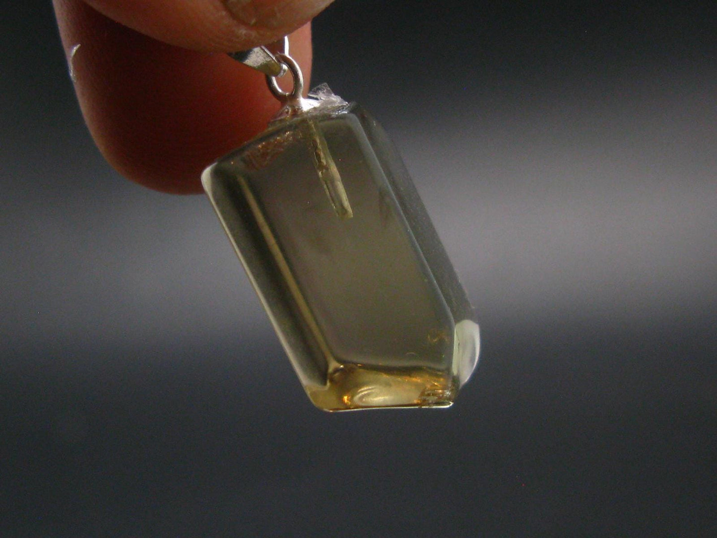 Natural Unheated Citrine Sterling Silver Pendant from Zambia - 1.0" - 3.96 Grams