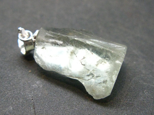 Nice Prasiolite Green Amethyst Sterling Silver Pendant - 1.0" - 15.45 Carats