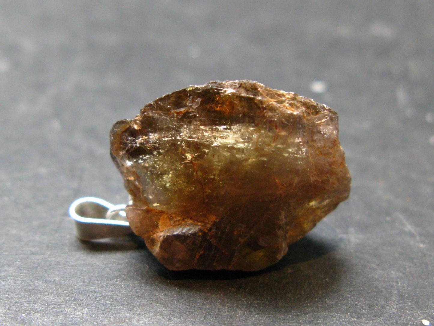 Rare Axinite Crystal Silver Pendant From Russia - 1.0" - 3.35 Grams