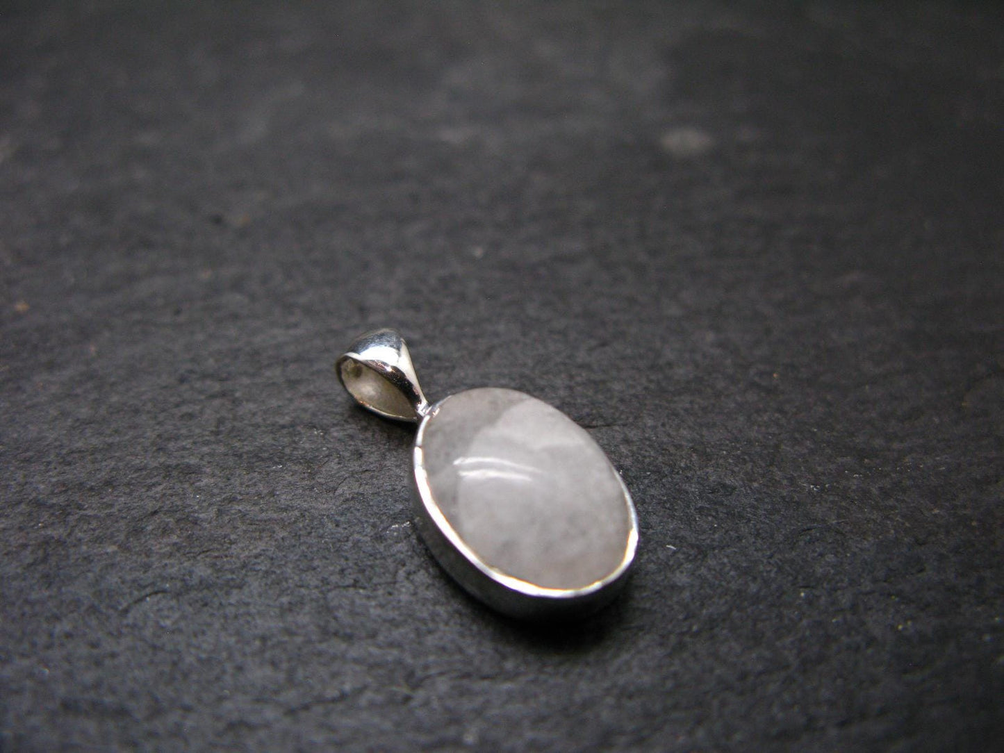 Raw Rare Natrolite Crystal Silver Pendant From Russia - 0.7" - 1.42 Grams