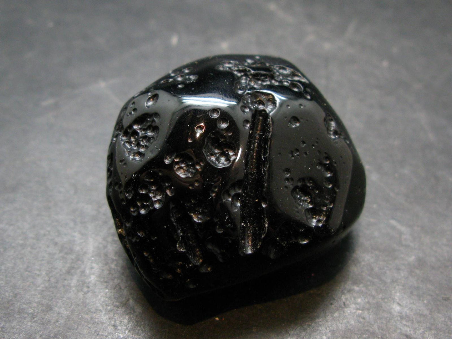 Rare Large Black Tibetan Tektite Raw Piece from Tibet - 1.5" - 53.43 Grams