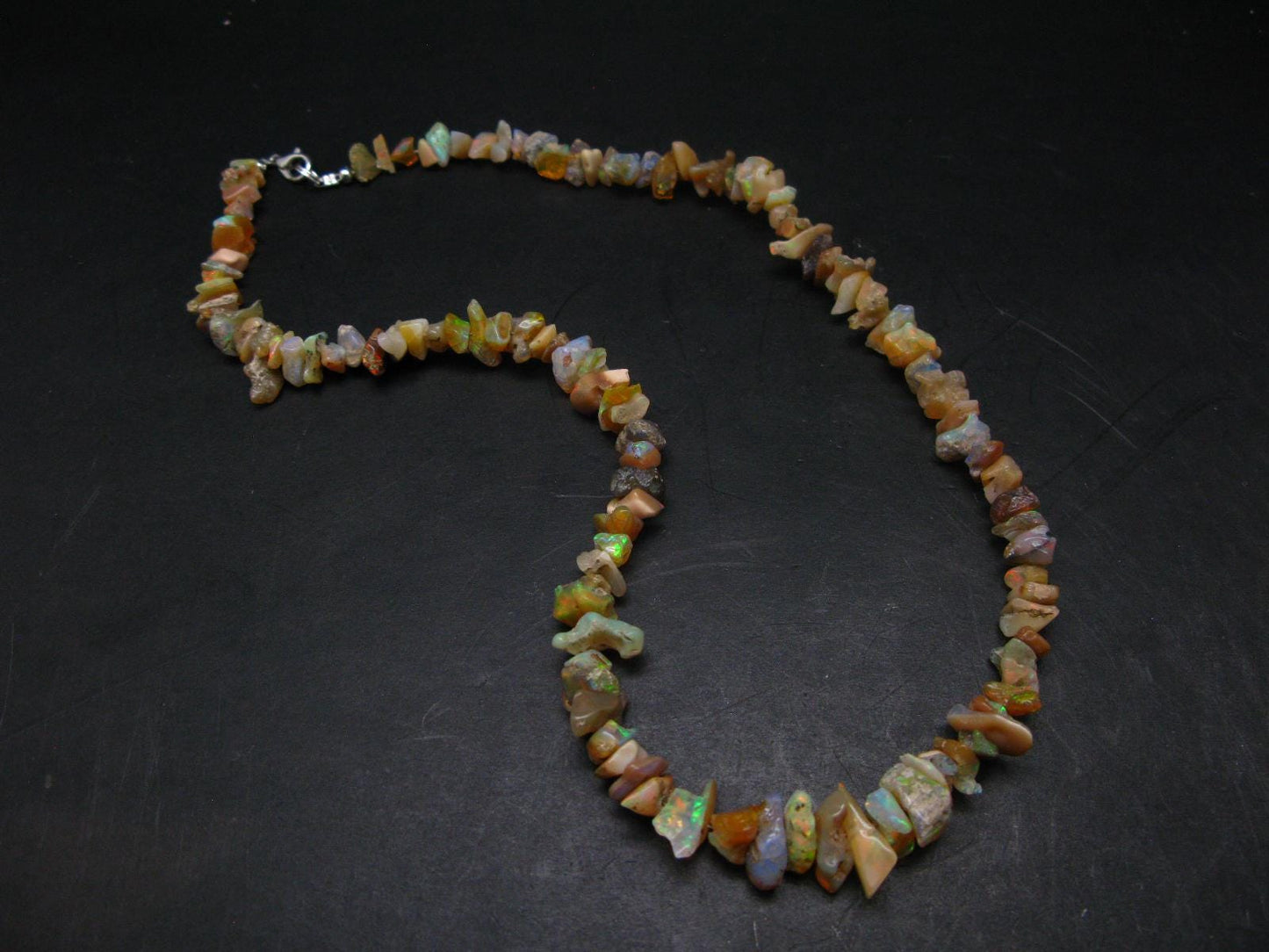 Gem Precious Opal Beads Necklace from Ethiopia - 18.5" - 24 Grams