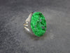 Uvarovite (Green Chromium Garnet) Cluster Silver Ring from Russia - Size 5.5 - 6.41 Grams