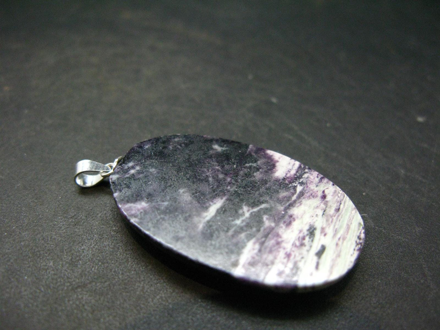 Raw Violet Kämmererite Kammererite Chrome Clinochlore Silver Pendant from Turkey - 1.6"