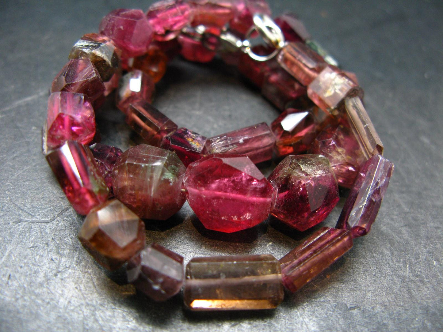 Gem Red Tourmaline Necklace from Brazil - 17"
