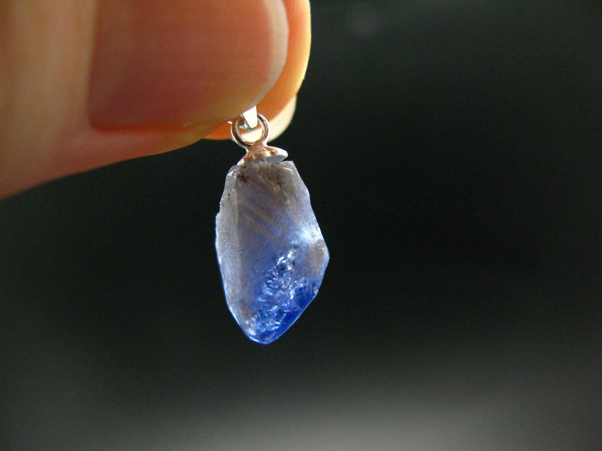 Tanzanite Pendant In Sterling Silver From Tanzania - 0.8" - 1.50 Grams