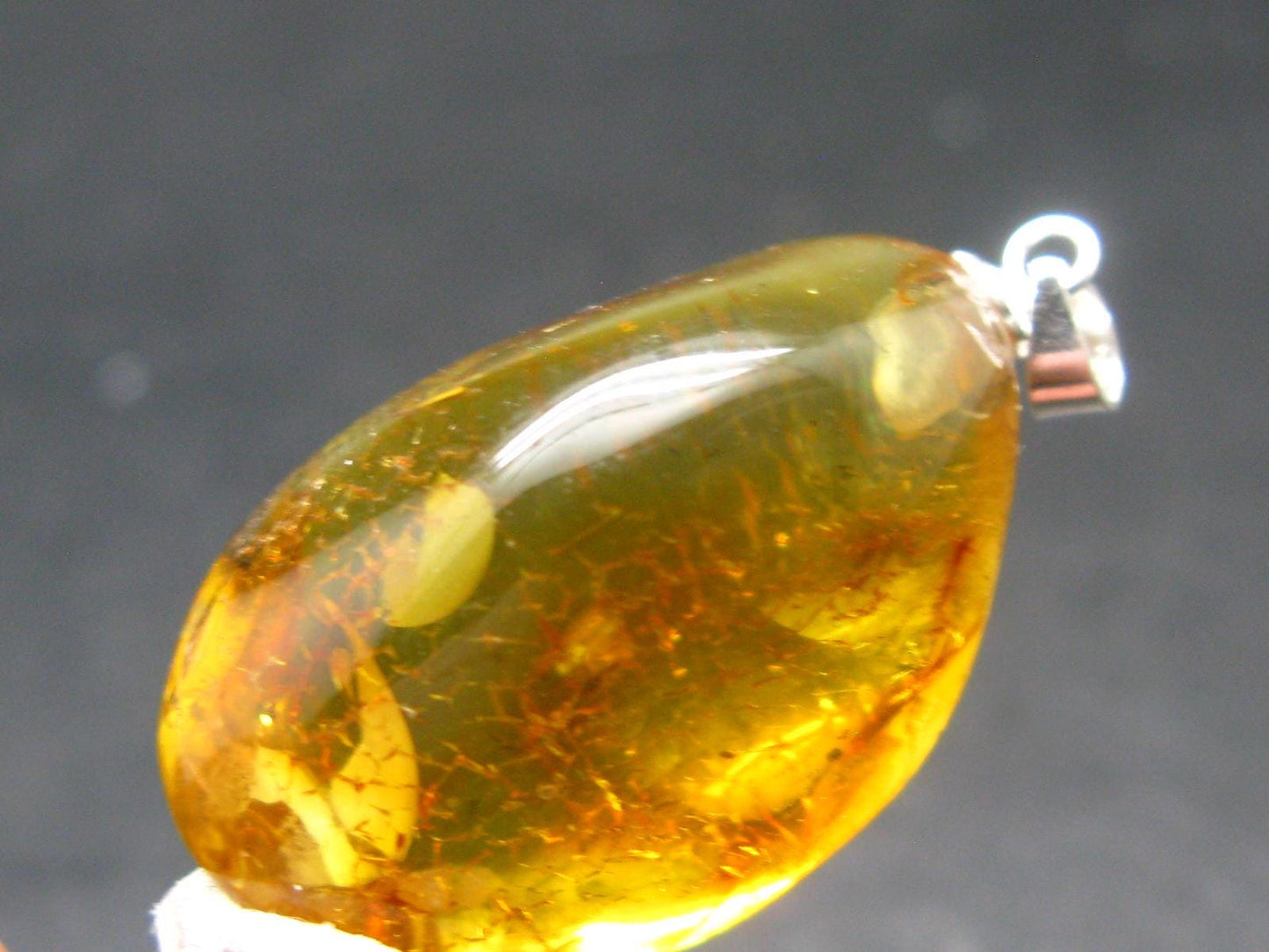 Natural Insects in Baltic Amber 925 Silver Pendant from Poland - 1.5" - 4.85 Grams