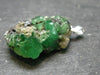 Tsavorite Gem Green Garnet Sterling Silver Pendant From Tanzania - 1.4" - 11.66 Grams