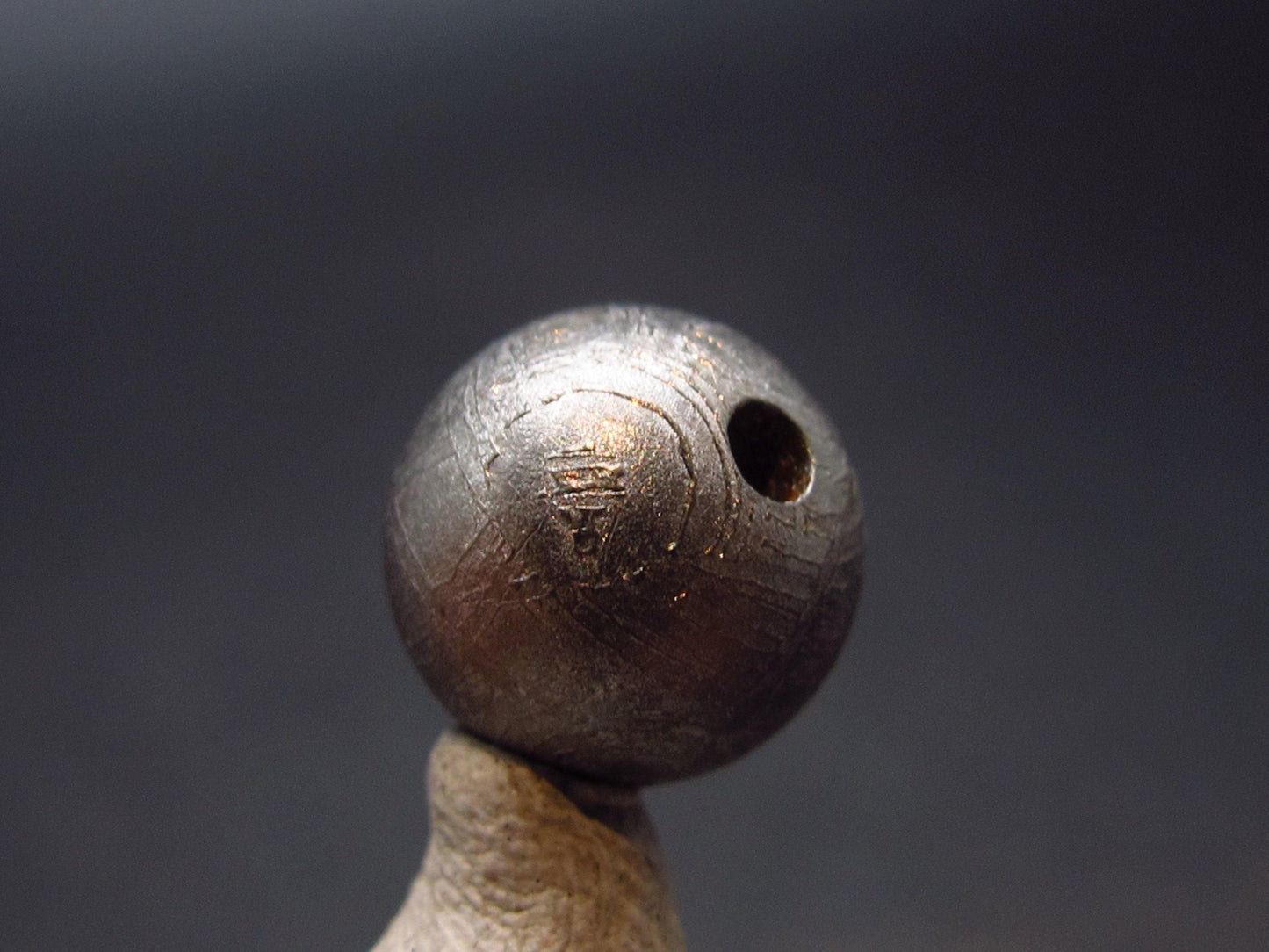 Muonionalusta Meteorite 8mm Round Bead from Sweden