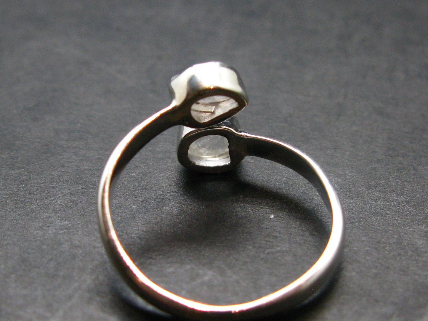 Gray Herderite Silver Ring from Africa - Size 9 - 2.24 Grams